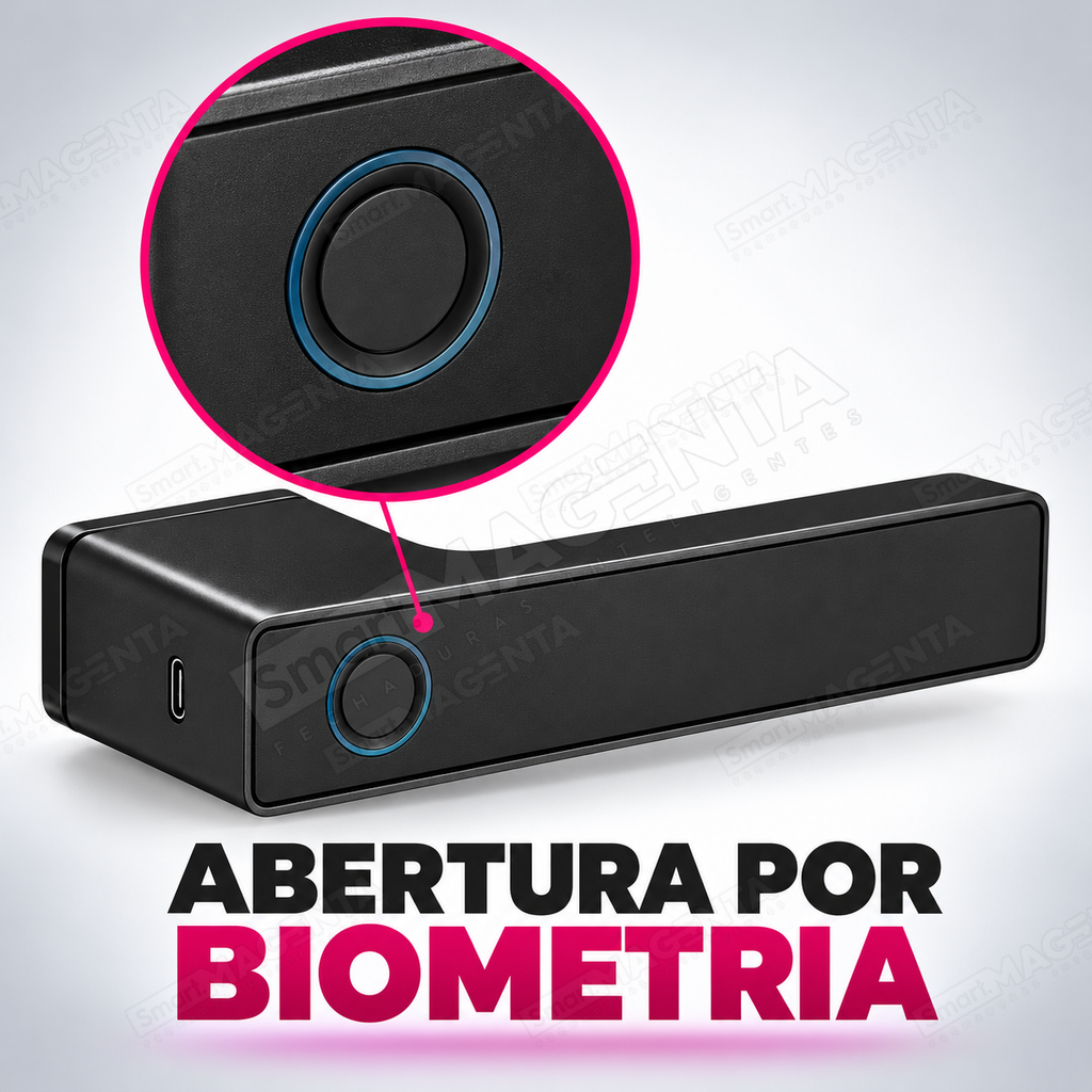 Fechadura Digital Lumina Audaz Preta Minimalista: biometria