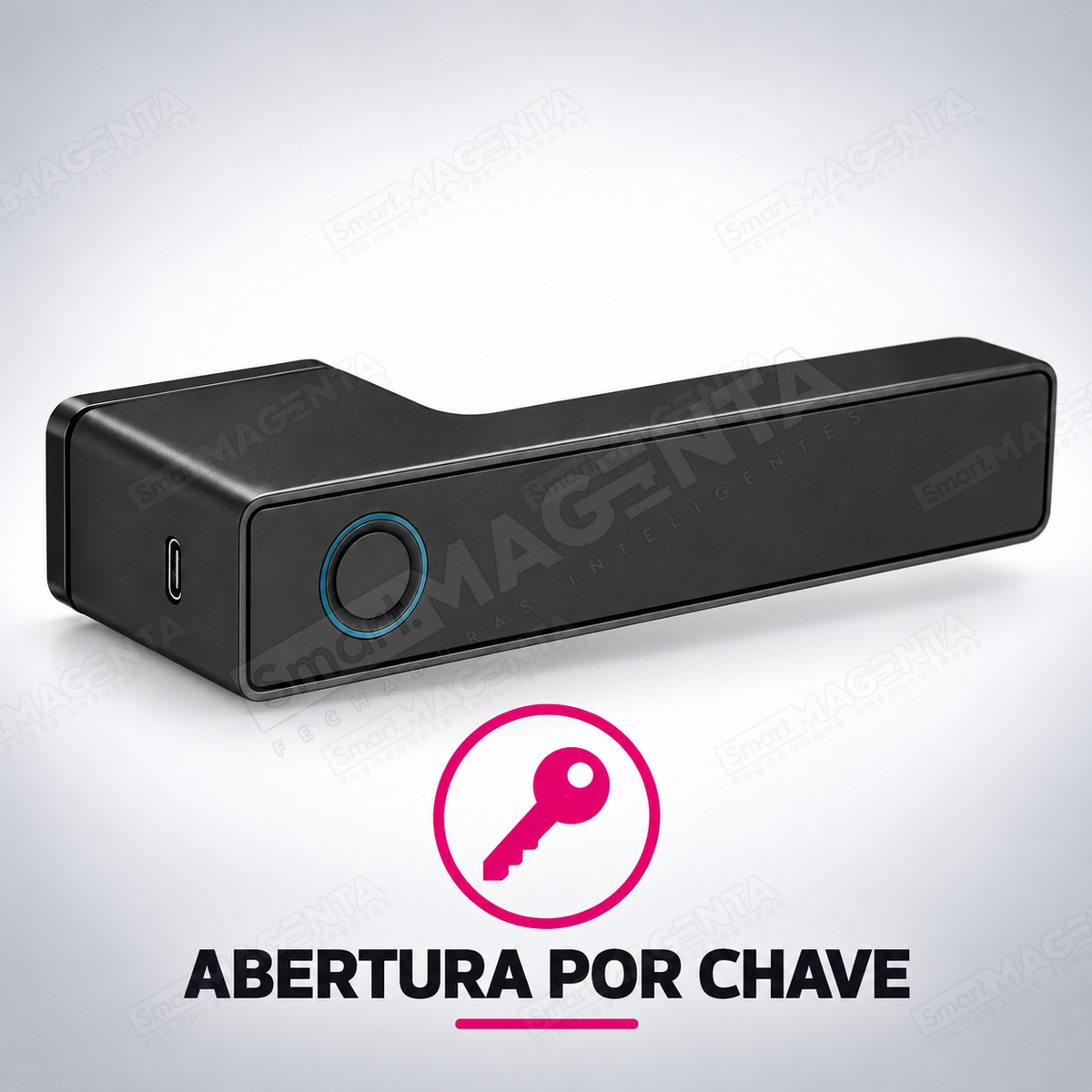 Fechadura Digital Lumina Audaz Preta Minimalista: chave