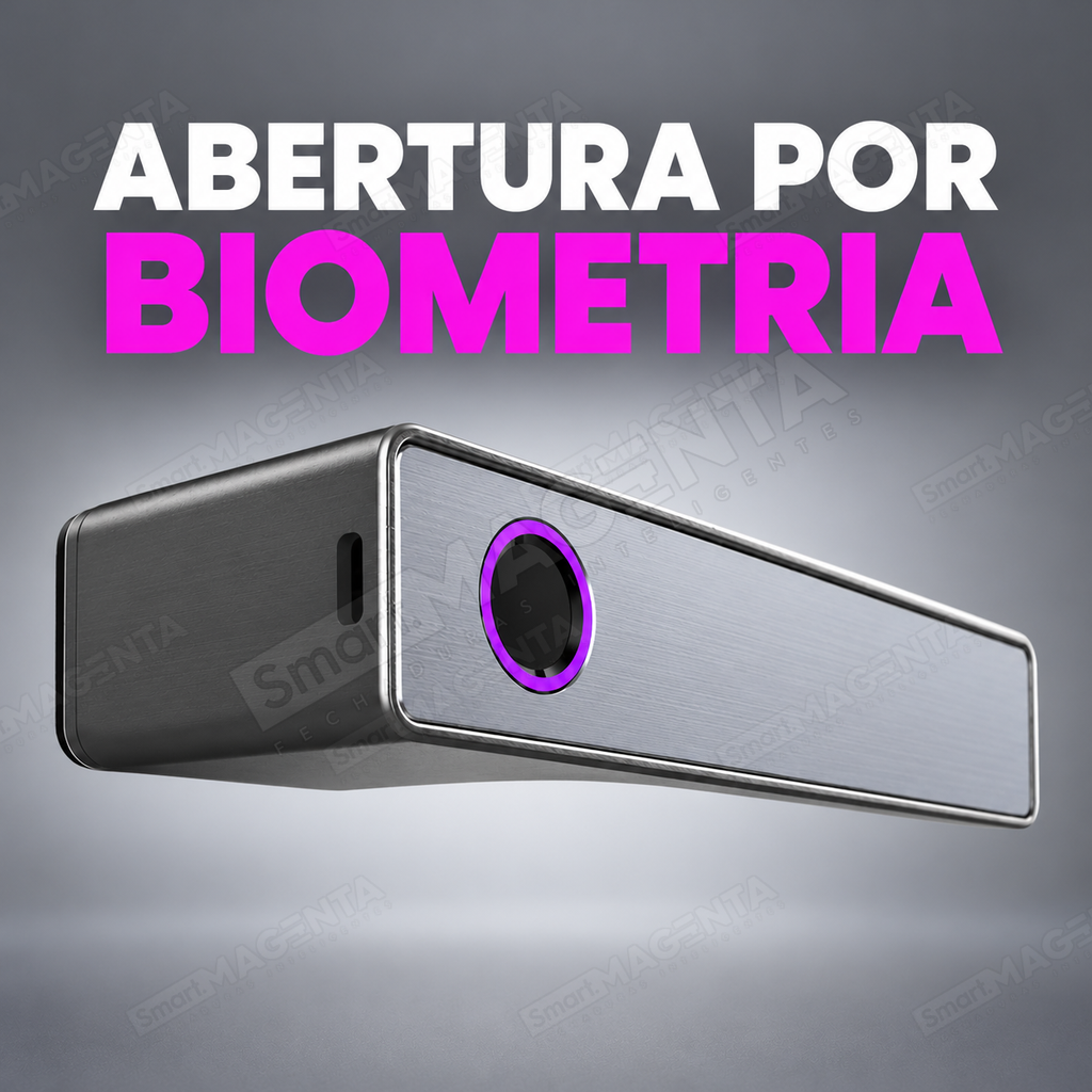 Fechadura Digital Lumina Audaz Prata Onix Minimalista: biometria