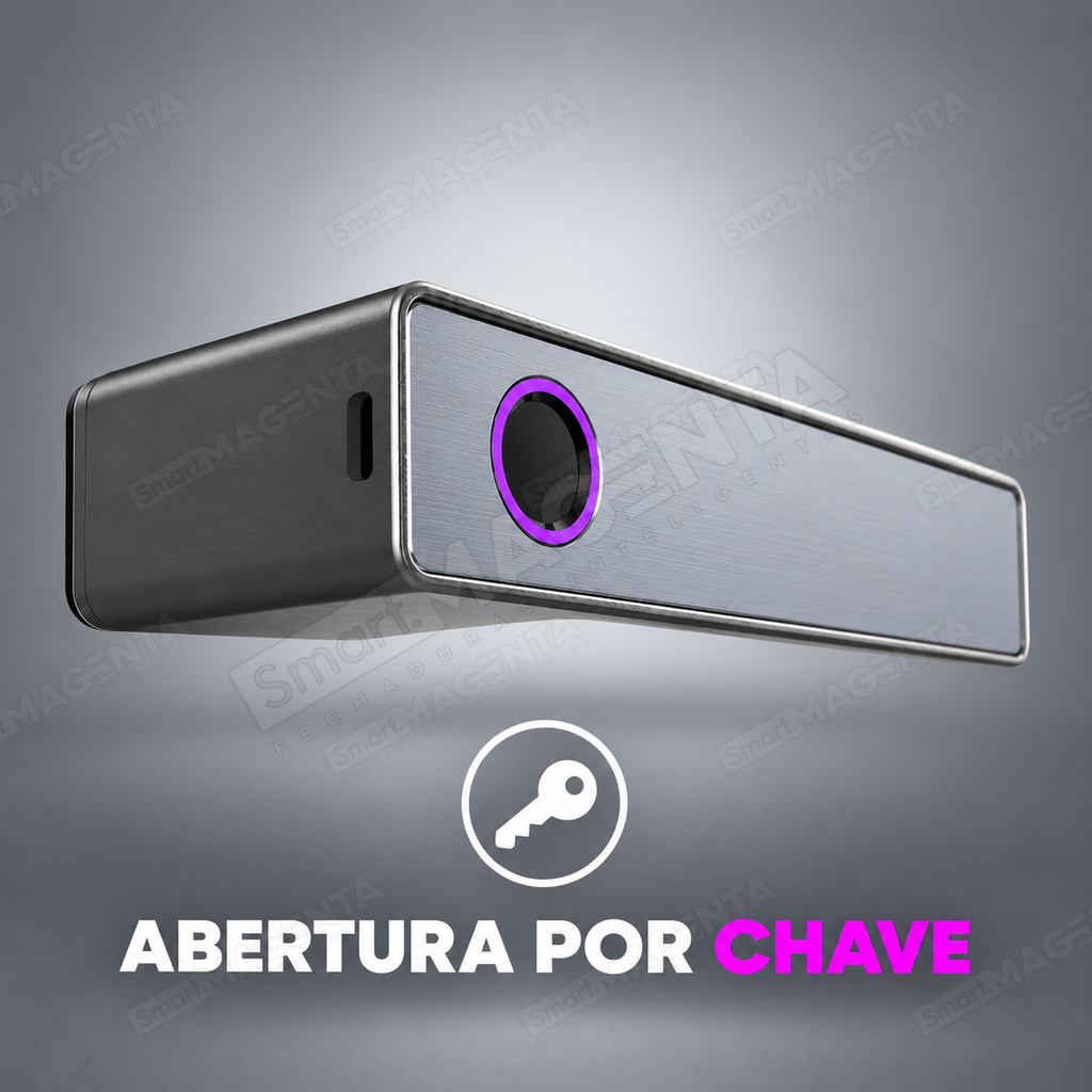 Fechadura Digital Lumina Audaz Prata Onix Minimalista: chave