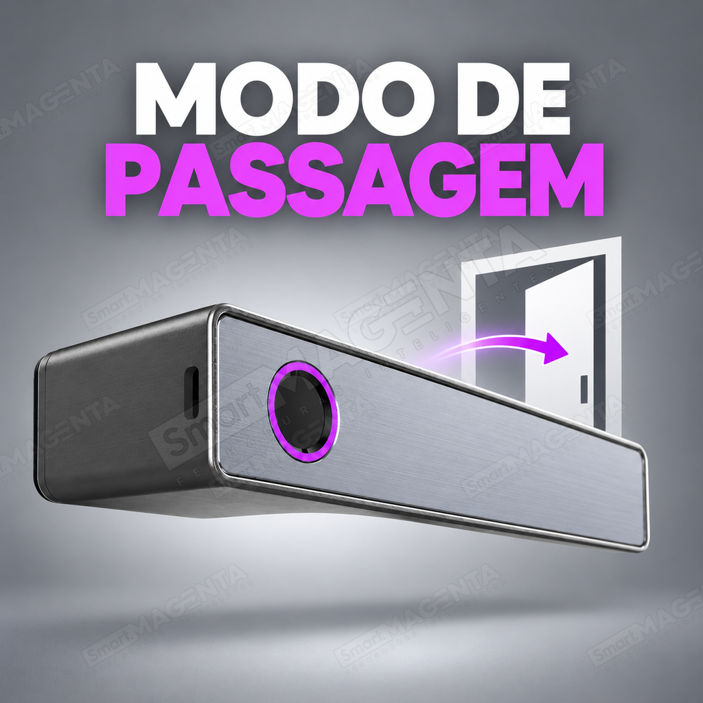 Fechadura Digital Lumina Audaz Prata Onix Minimalista: modo passagem