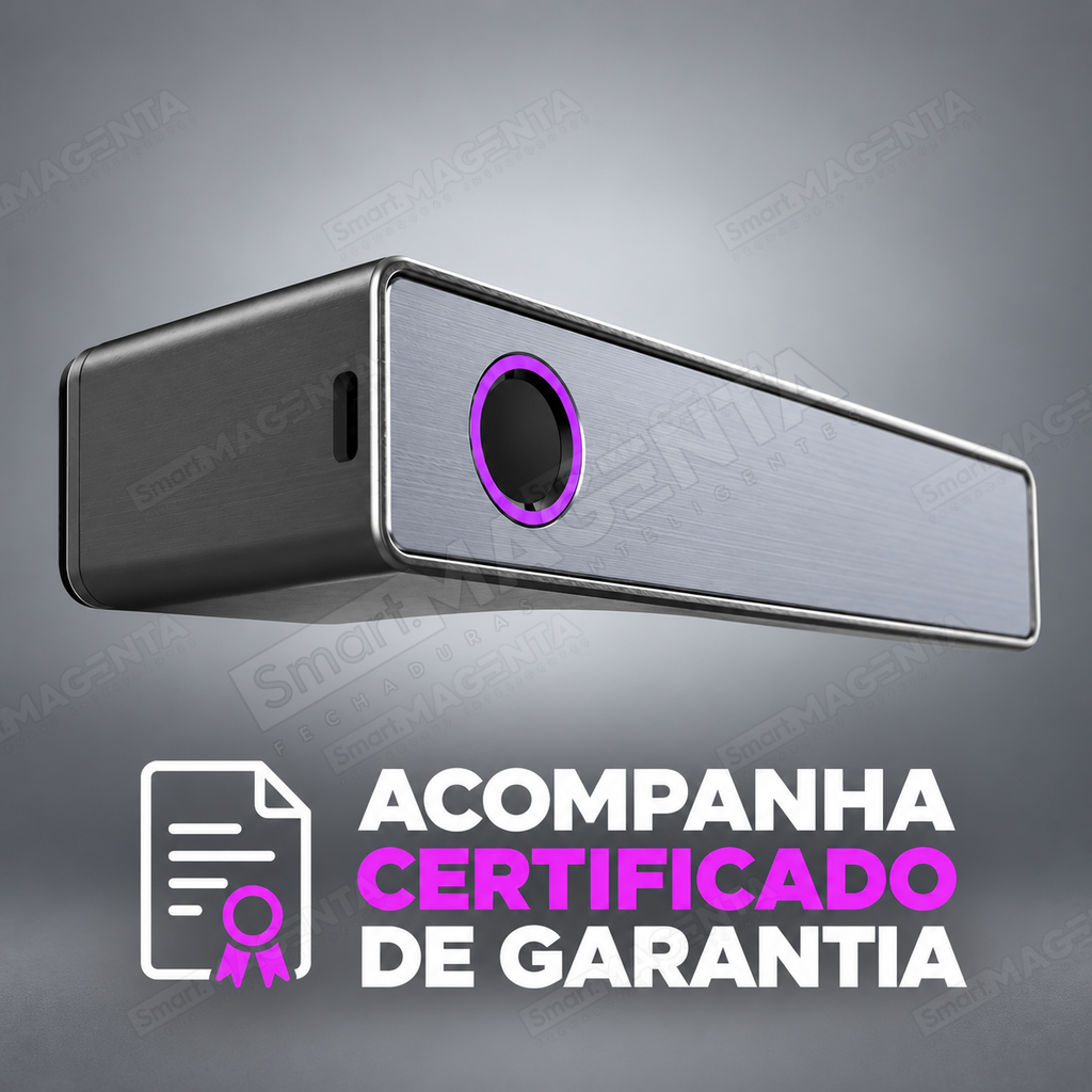 Fechadura Digital Lumina Audaz Prata Onix Minimalista: certificado garantia