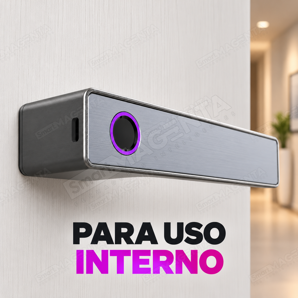 Fechadura Digital Lumina Audaz Prata Onix Minimalista: uso interno