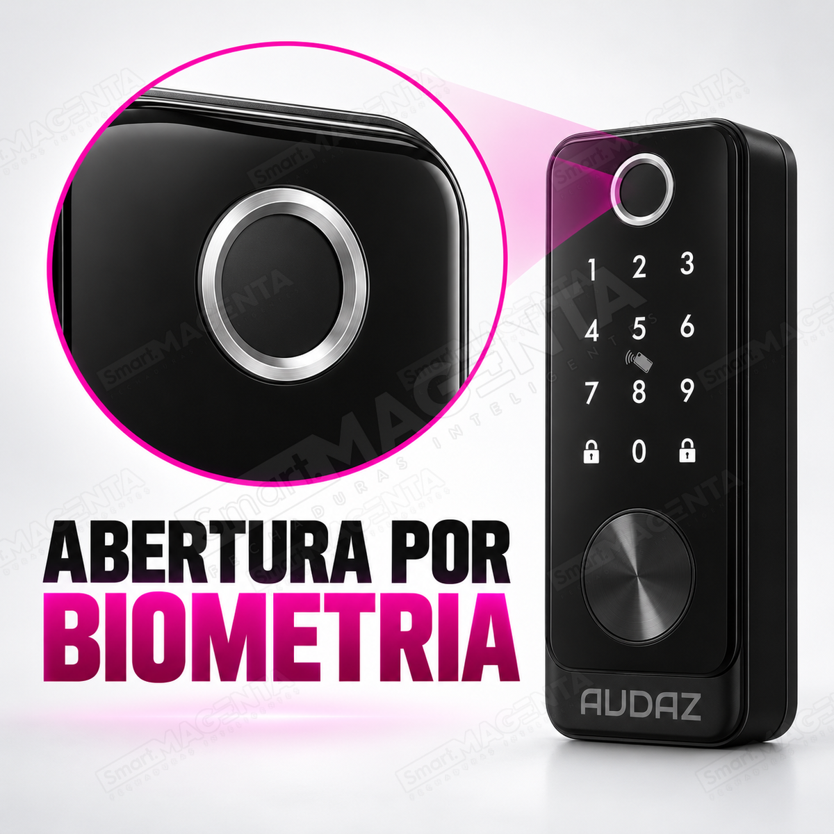 Fechadura Pulse Audaz Rolete Preta Ttlock: biometria
