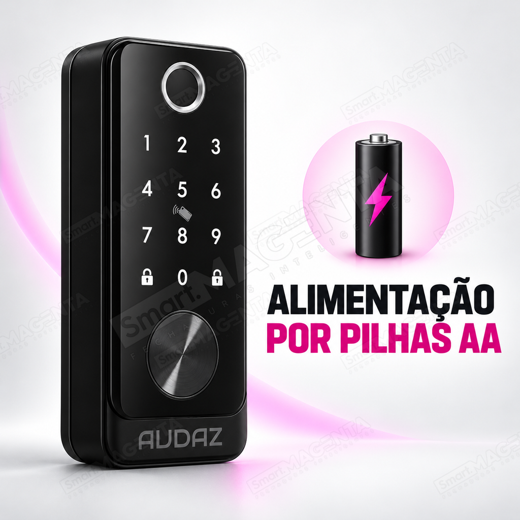 Fechadura Pulse Audaz Rolete Preta Ttlock: pilhas aa