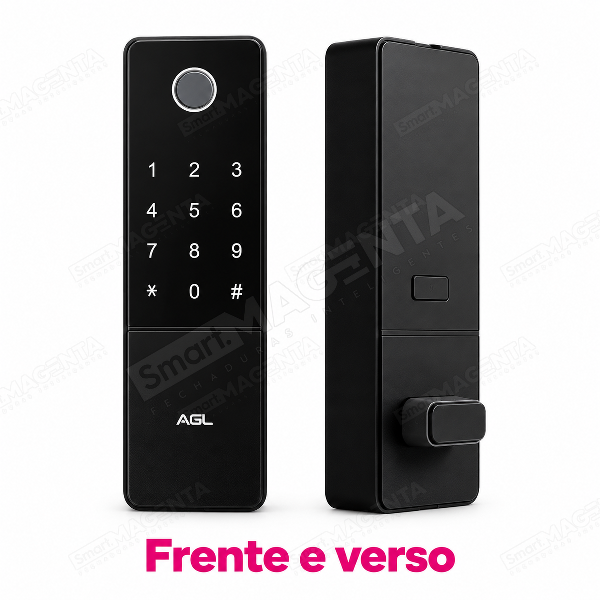 Fechadura Digital AGL T12S: frente e verso