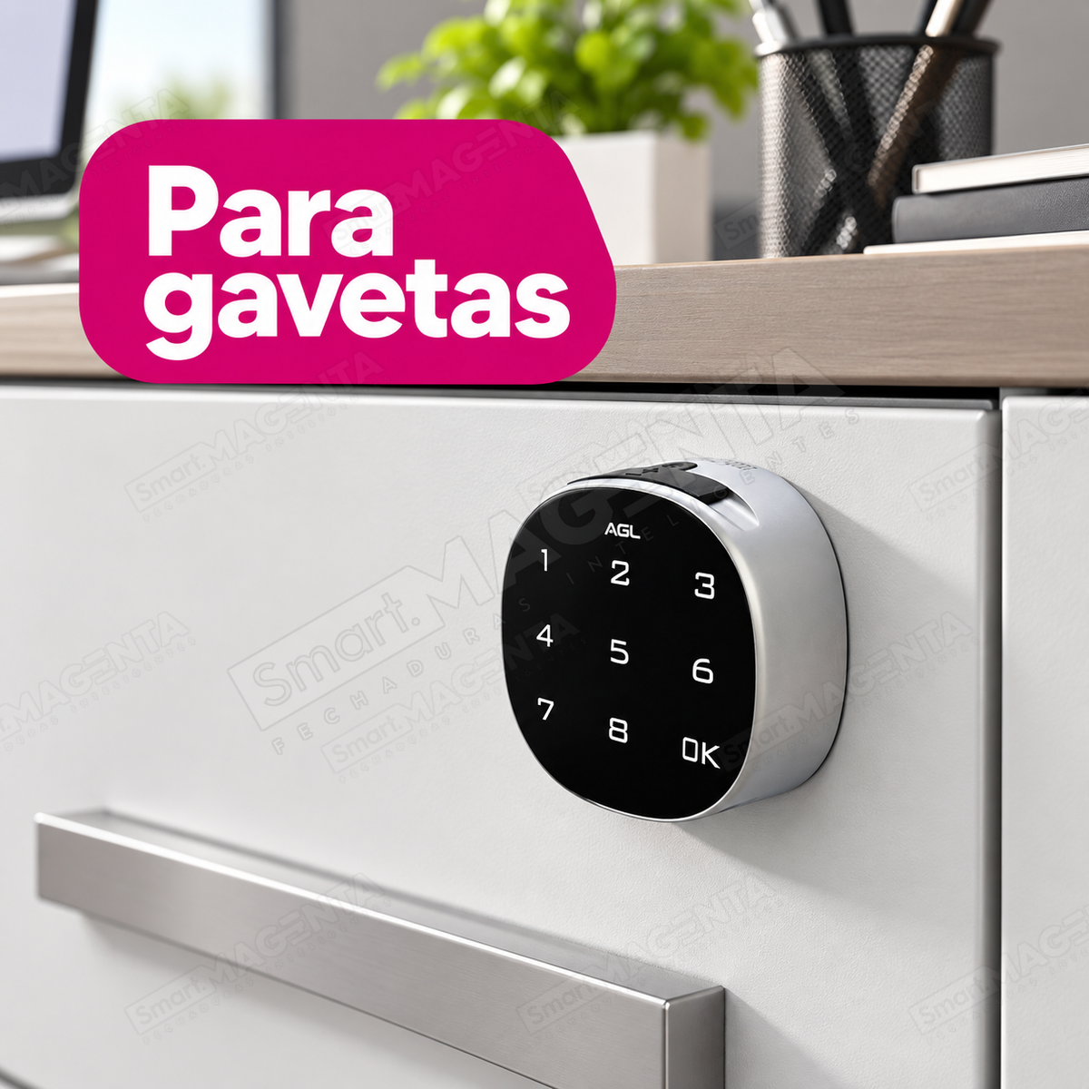 Fechadura Digital AGL Mobili Compact: uso em gavetas