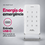 Fechadura Digital AGL Mobili Touch: emergência USB-C
