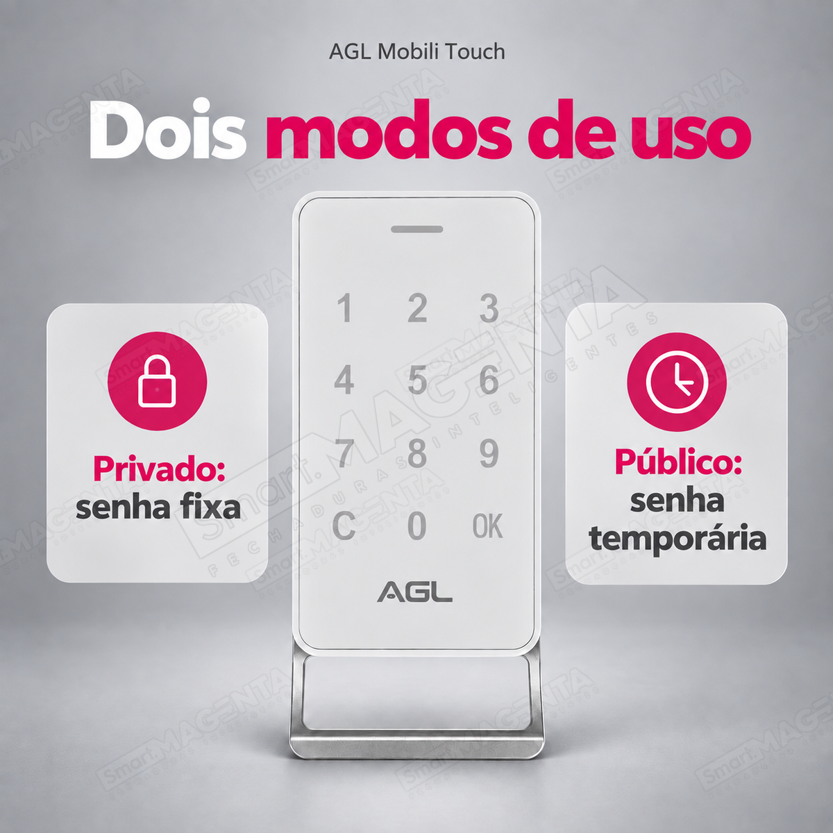 Fechadura Digital AGL Mobili Touch: modos de uso