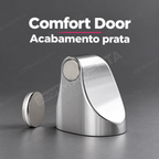 Prendedor Trava Porta Magnético Comfort Door Prata com Adesivo 3M: acabamento prata