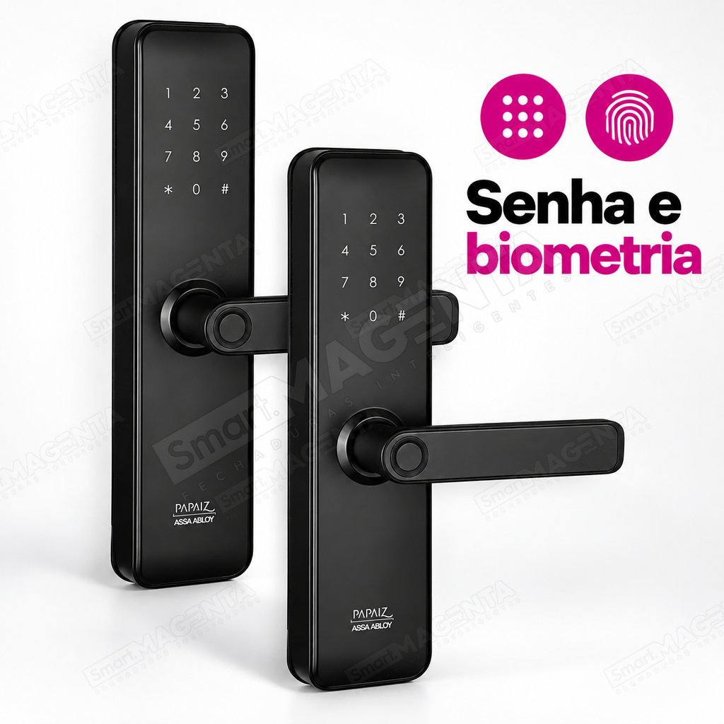 Kit 2 Fechaduras Digitais Papaiz Fit Lock: formas de abertura