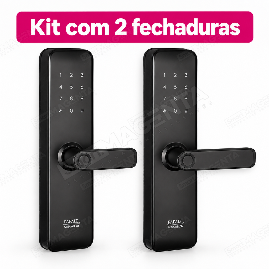 Kit 2 Fechaduras Digitais Papaiz Fit Lock: quantidade do kit