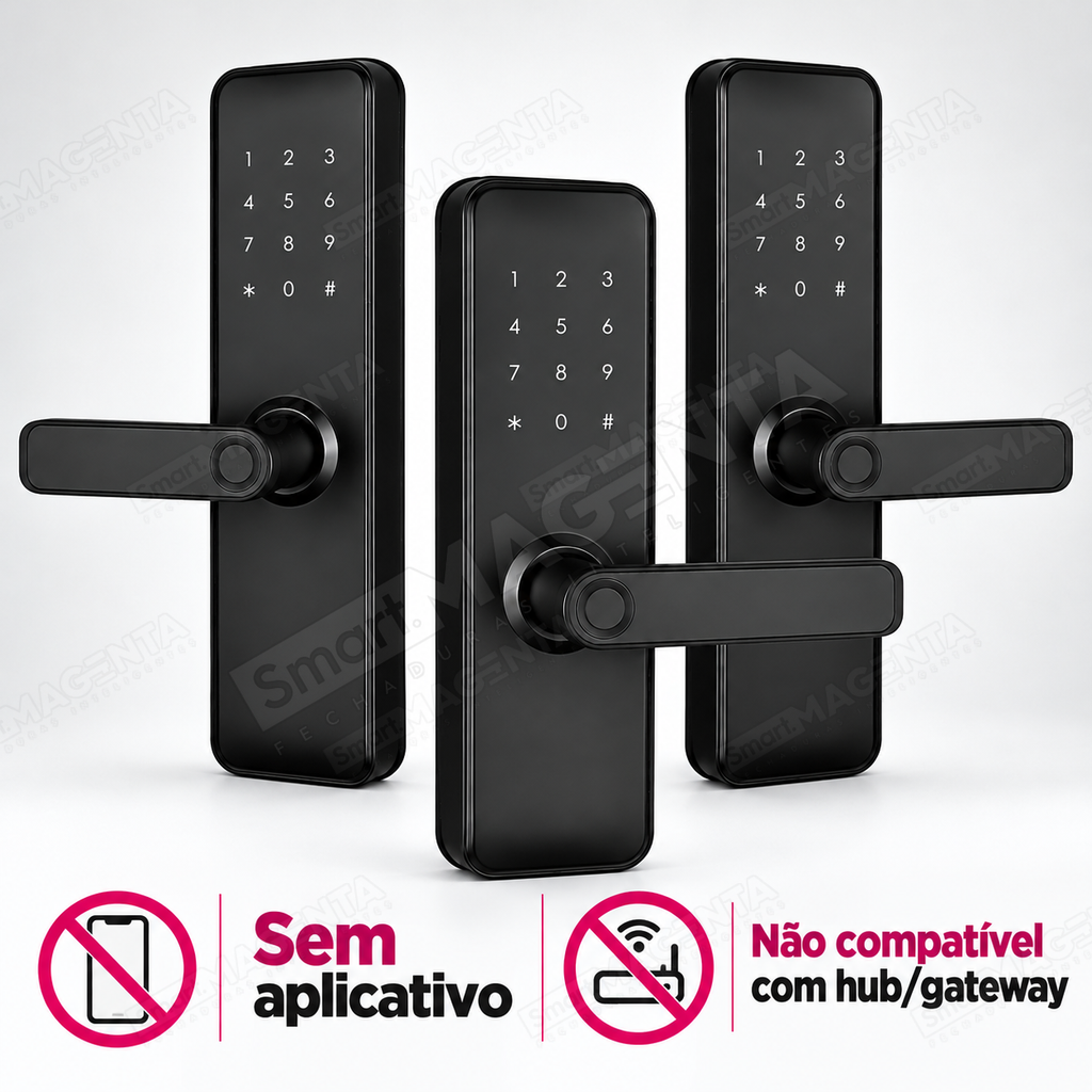 Kit 3 Fechaduras Digitais Papaiz Fit Lock: sem aplicativo
