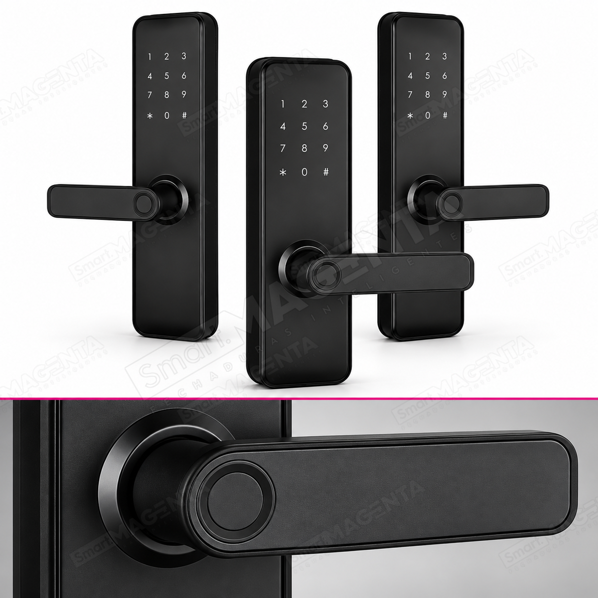 Kit 3 Fechaduras Digitais Papaiz Fit Lock: detalhe do acabamento