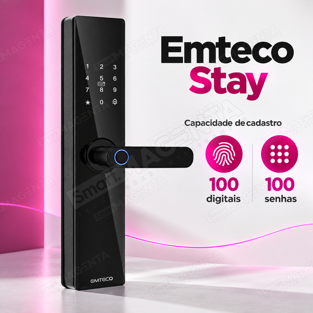 Fechadura Digital Emteco Stay: capacidade de cadastro