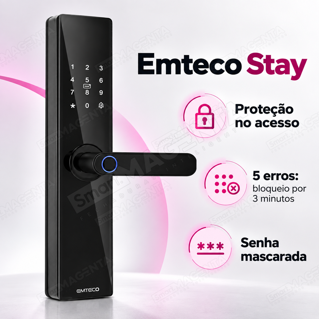 Fechadura Digital Emteco Stay: protecao no acesso