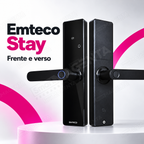 Fechadura Digital Emteco Stay: frente e verso