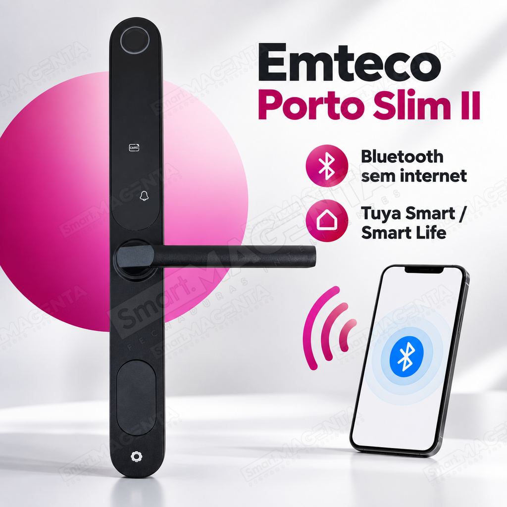 Fechadura Digital Emteco Porto Slim II: bluetooth sem internet