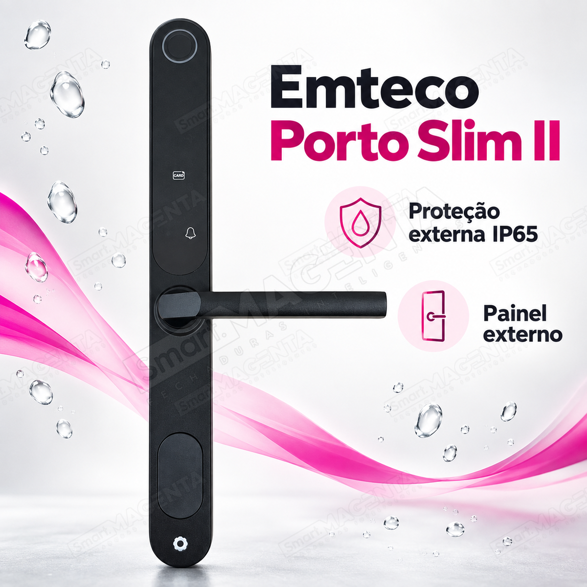 Fechadura Digital Emteco Porto Slim II: protecao externa ip65