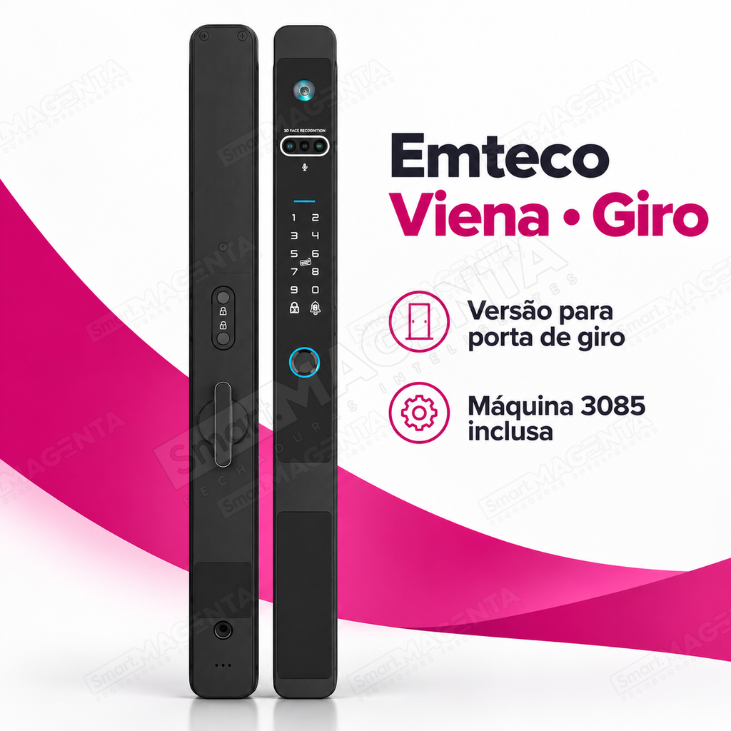 Fechadura Digital Emteco Viena: versao para porta de giro