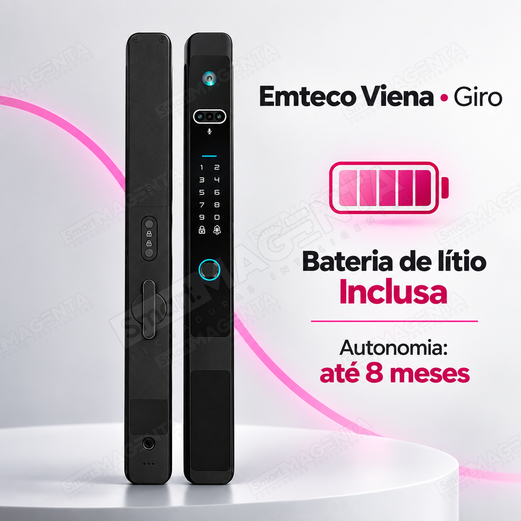 Fechadura Digital Emteco Viena: bateria de litio