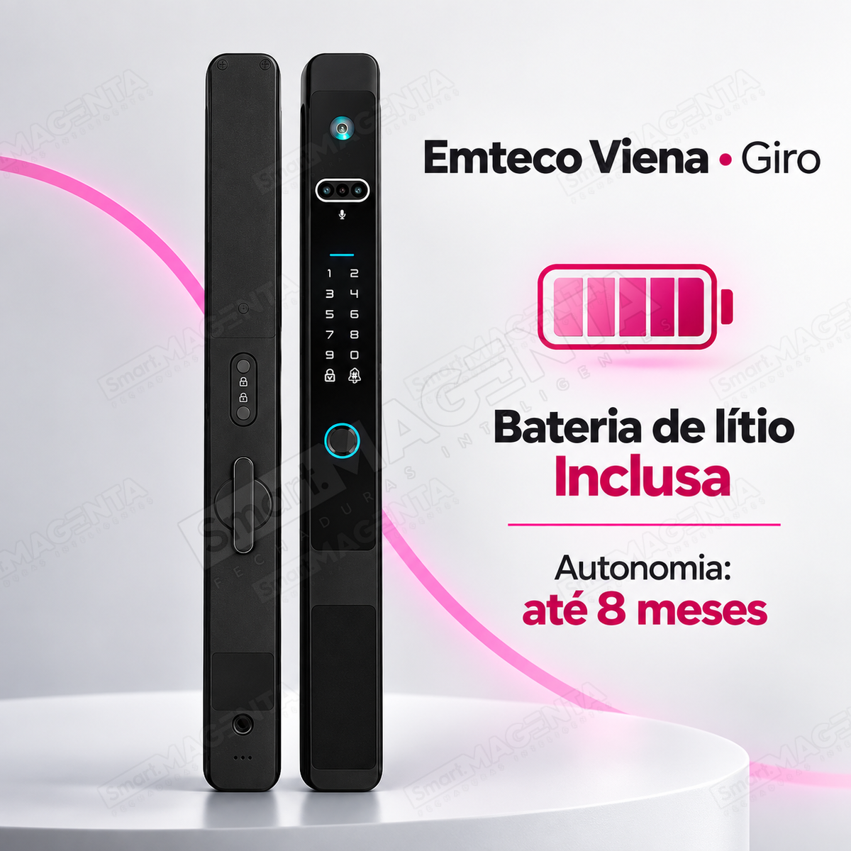 Fechadura Digital Emteco Viena: bateria de litio