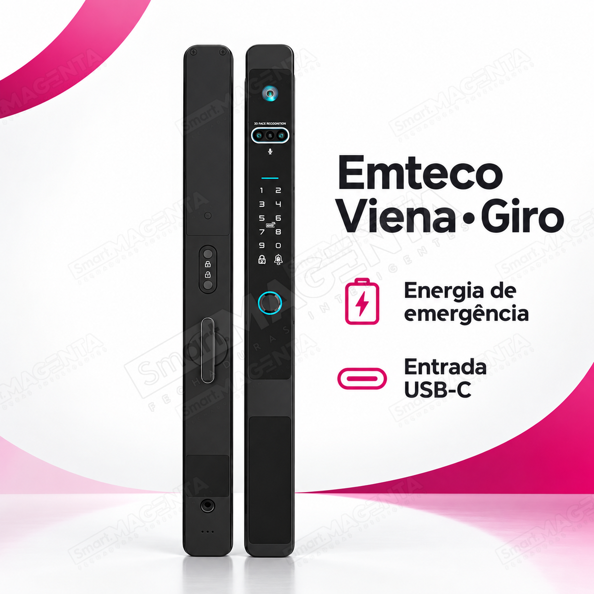 Fechadura Digital Emteco Viena: energia de emergência