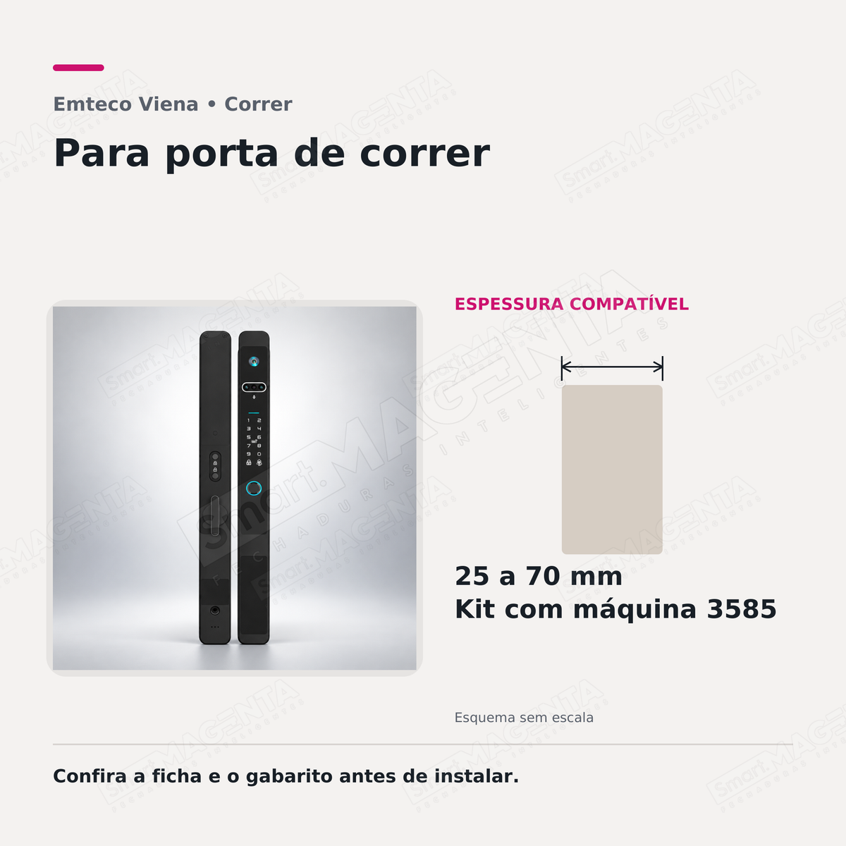 Fechadura Digital Emteco Viena: para porta de correr