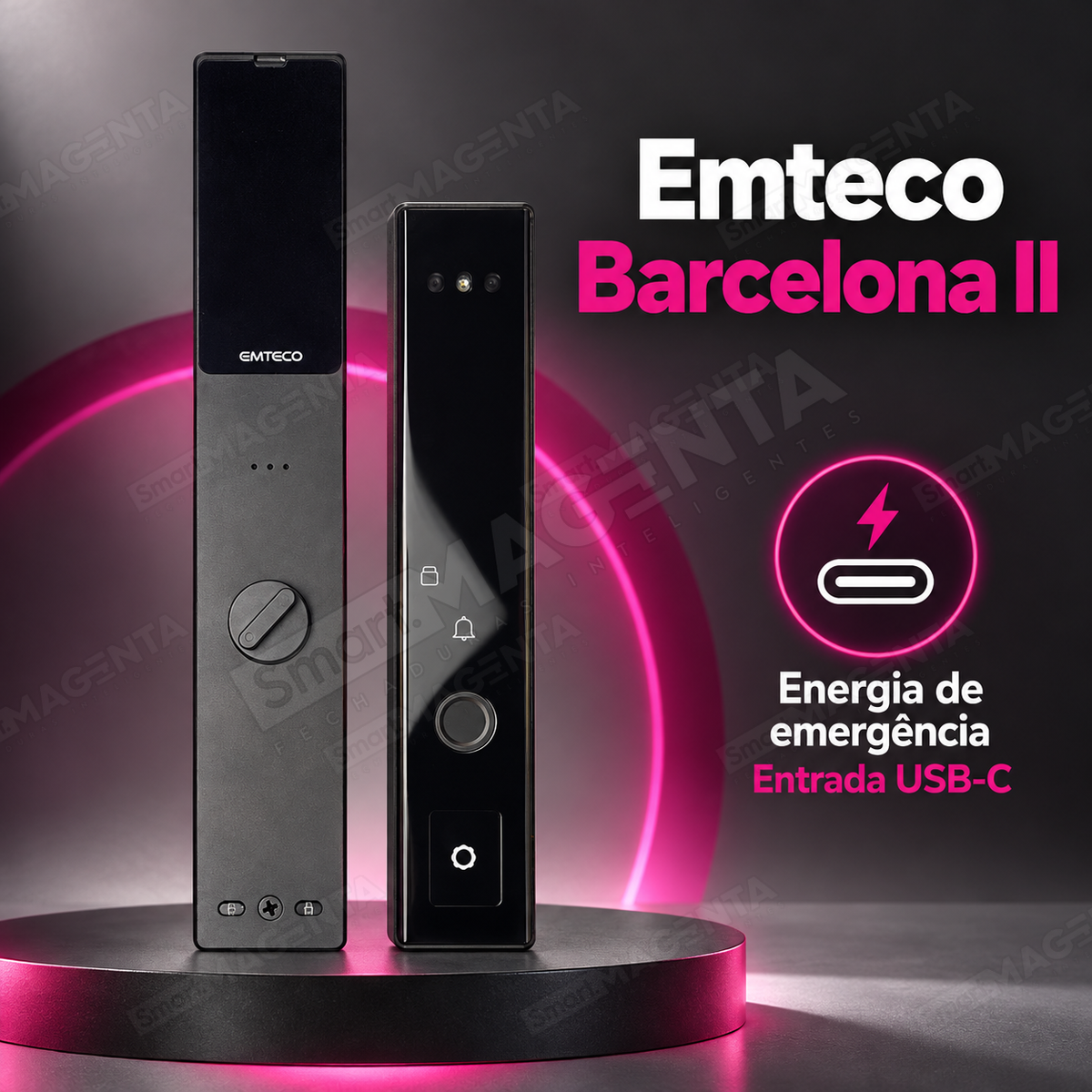Fechadura Digital Emteco Barcelona II: energia de emergência