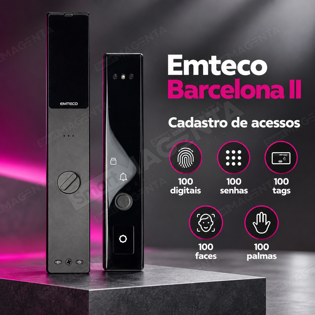 Fechadura Digital Emteco Barcelona II: cadastro de acessos