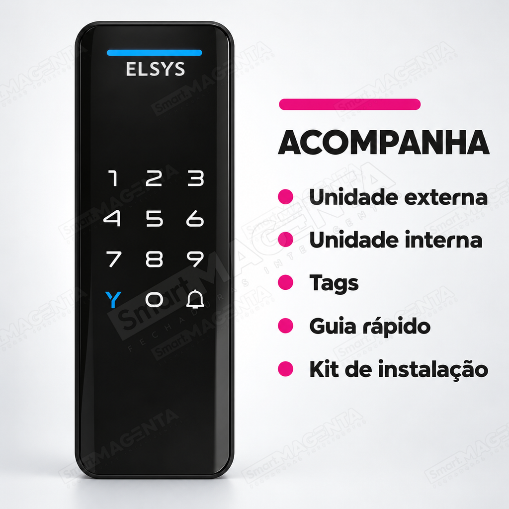 Fechadura Digital Elsys Pop Preta: conteúdo