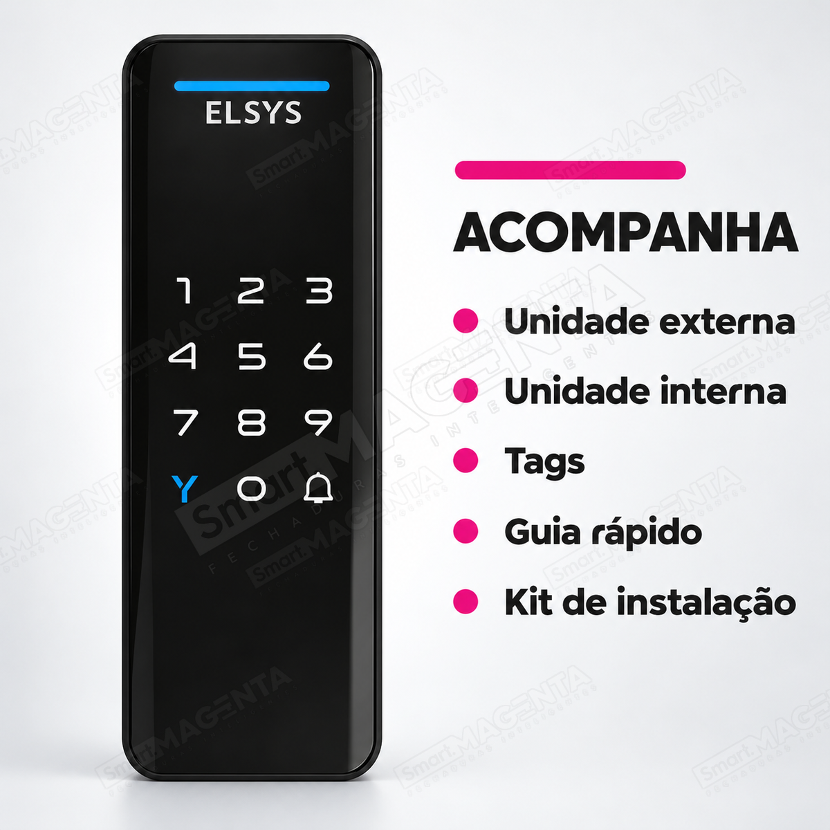 Fechadura Digital Elsys Pop Preta: conteúdo