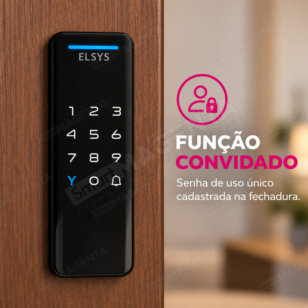 Fechadura Digital Elsys Pop Preta: convidado