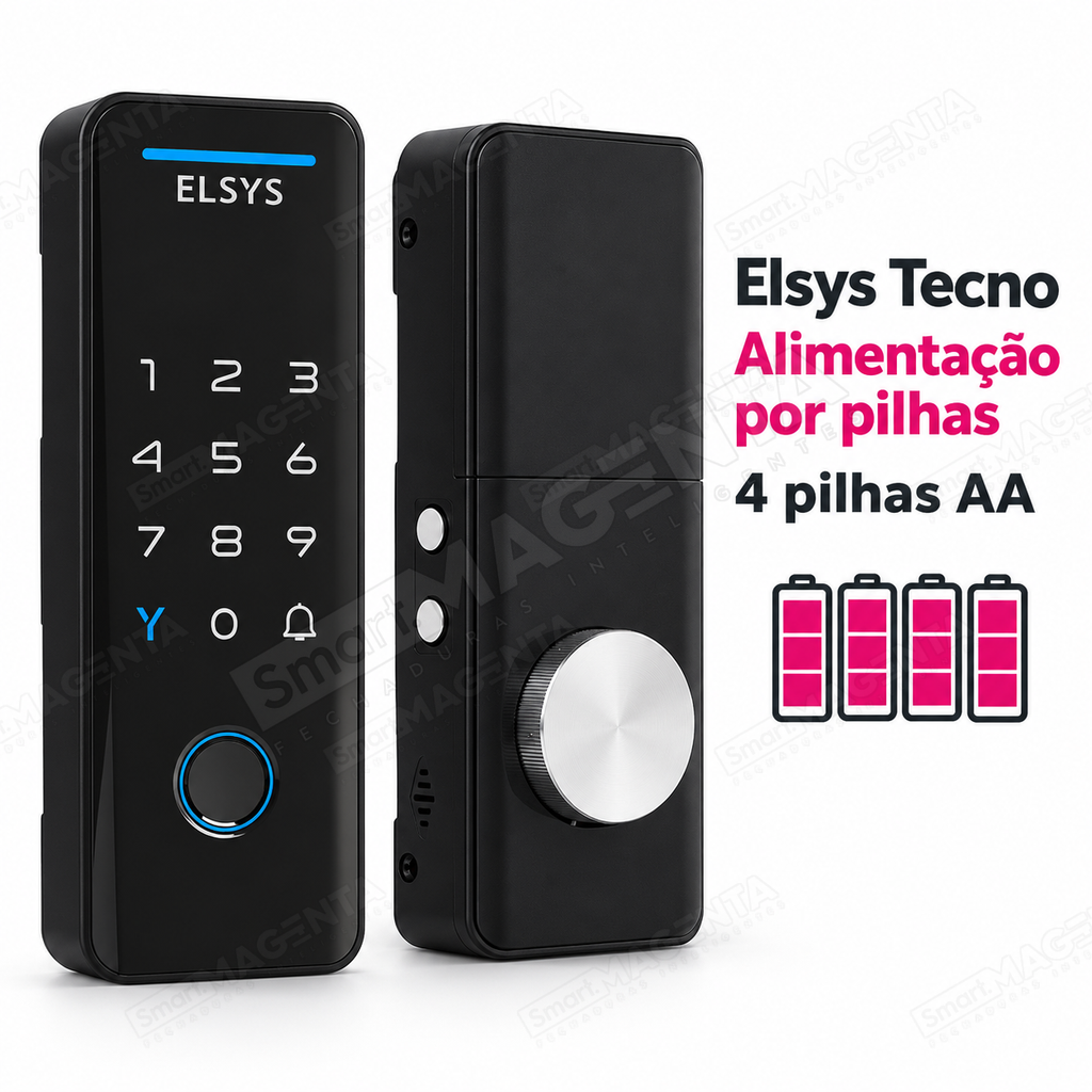 Fechadura Digital Elsys Tecno: alimentação por pilhas