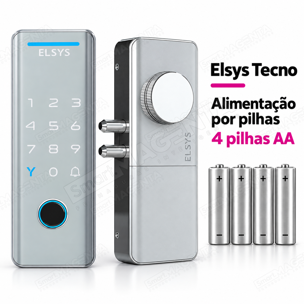 Fechadura Digital Elsys Tecno: alimentação por pilhas