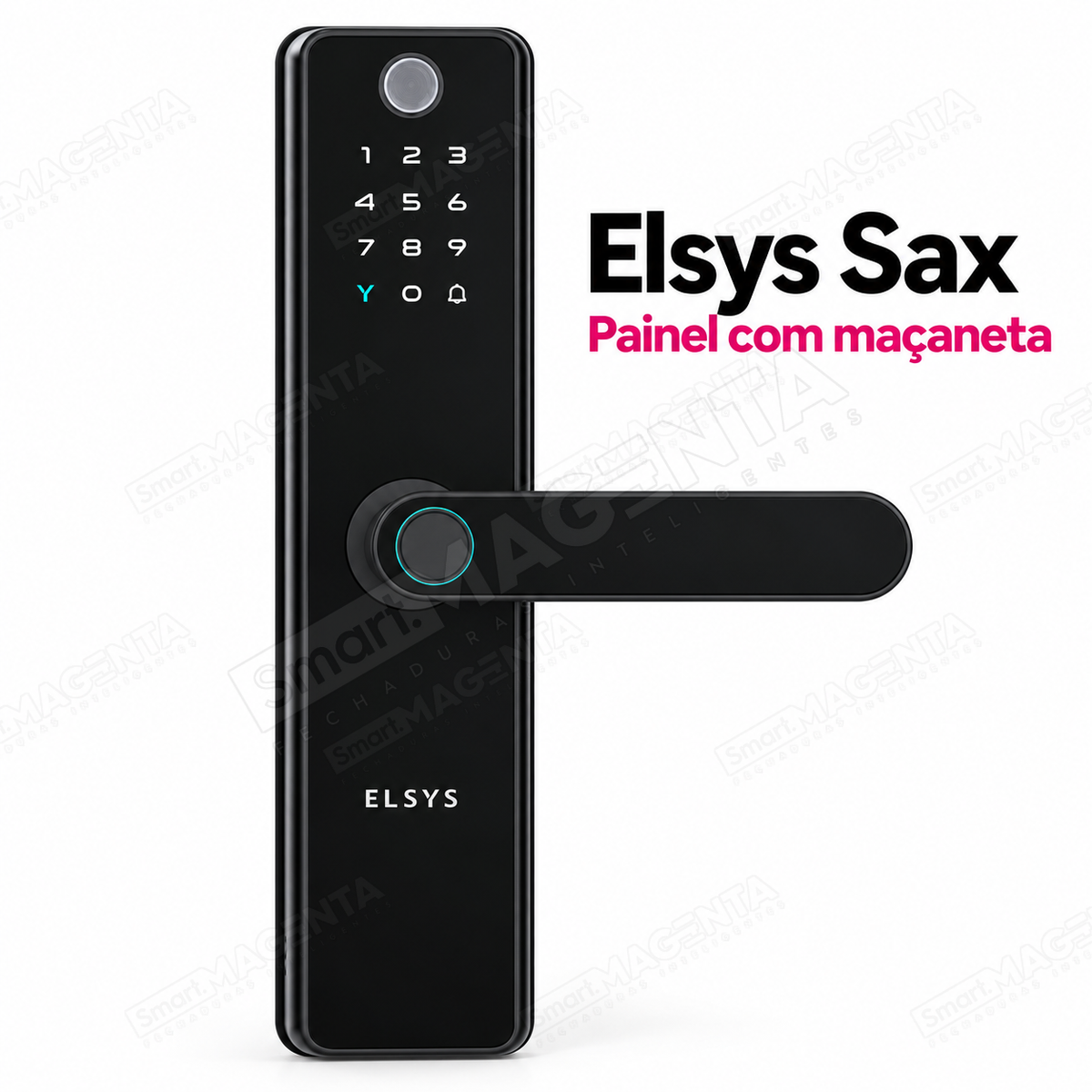 Fechadura Digital Elsys Sax: painel e maçaneta