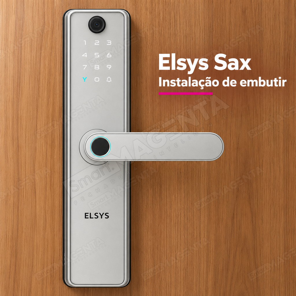 Fechadura Digital Elsys Sax: instalacao de embutir