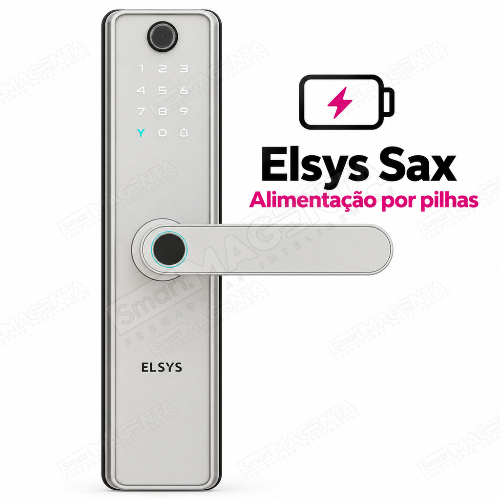 Fechadura Digital Elsys Sax: alimentação por pilhas