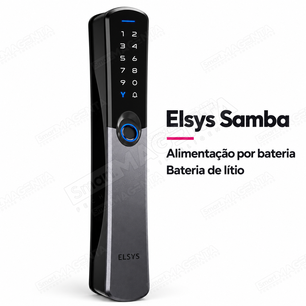 Fechadura Digital Elsys Samba: alimentação por bateria