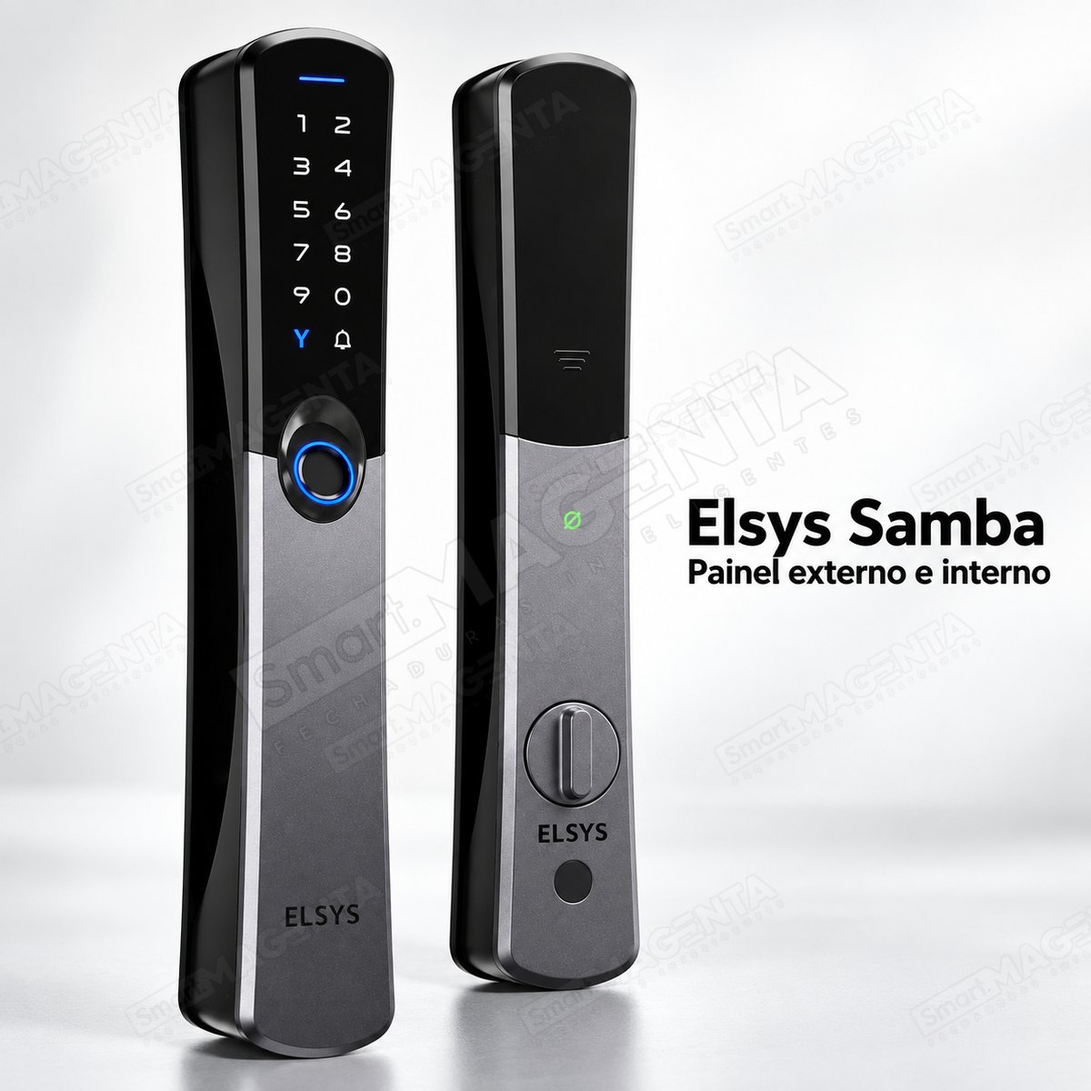 Fechadura Digital Elsys Samba: painéis externo e interno