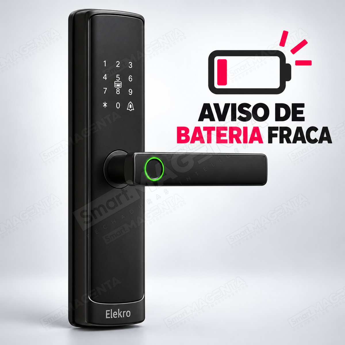 Fechadura Digital Wi-Fi ELEKRO Signature: aviso bateria