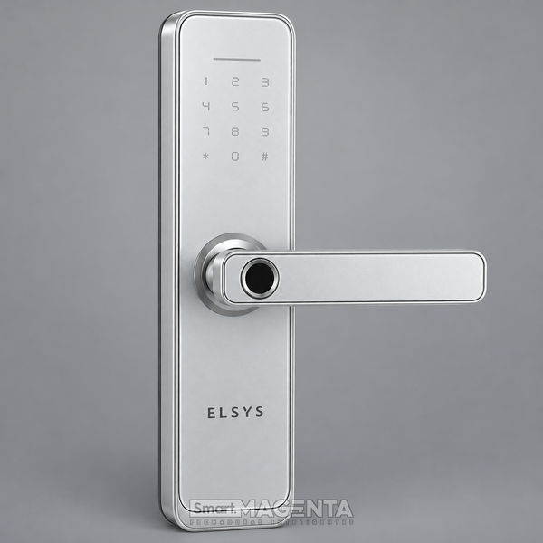 Fechadura Digital Elsys Clássica ESF-DE4000B Prata — Maçaneta com Biometria e Wi-Fi