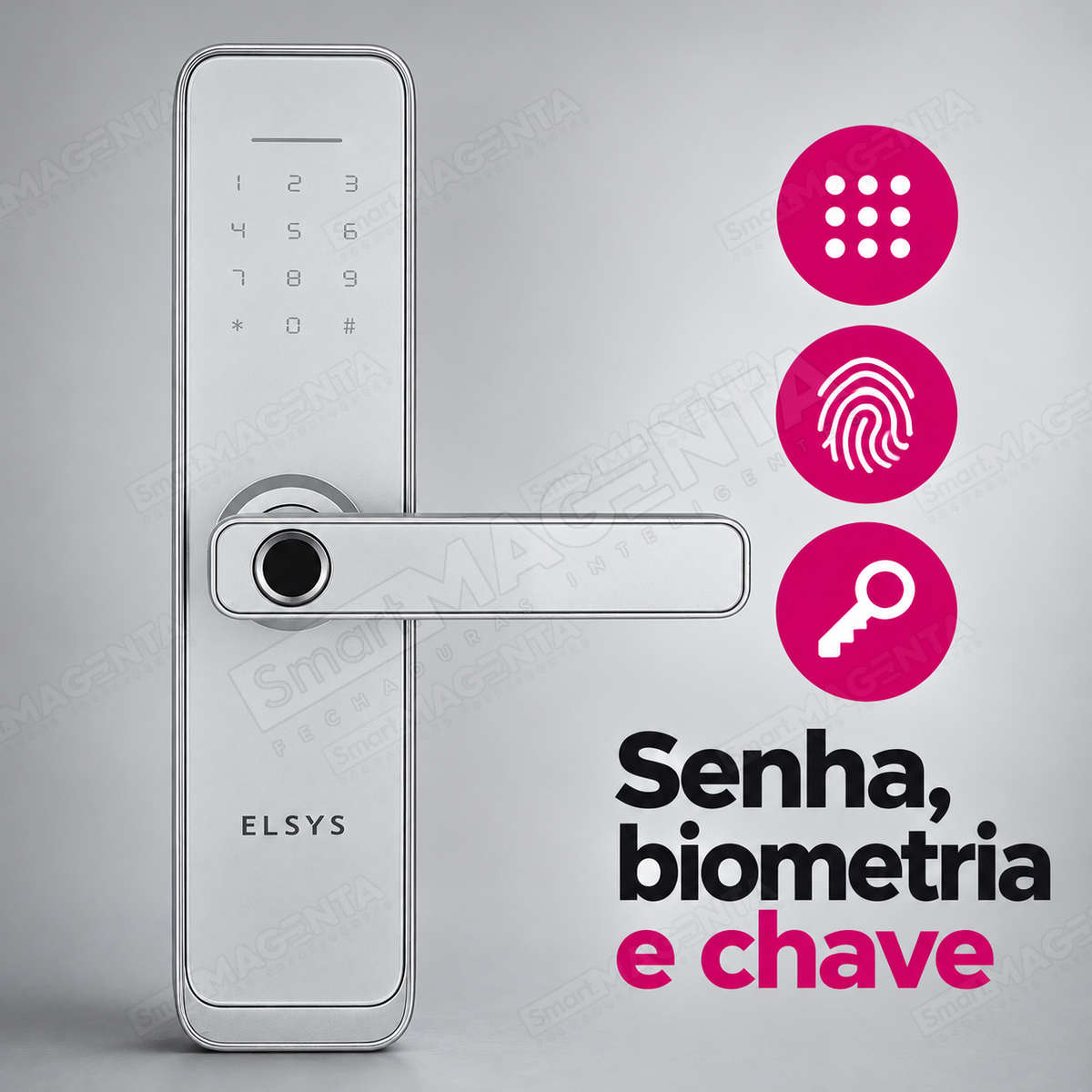 Fechadura Digital Elsys Clássica ESF-DE4000B Prata: formas de abertura