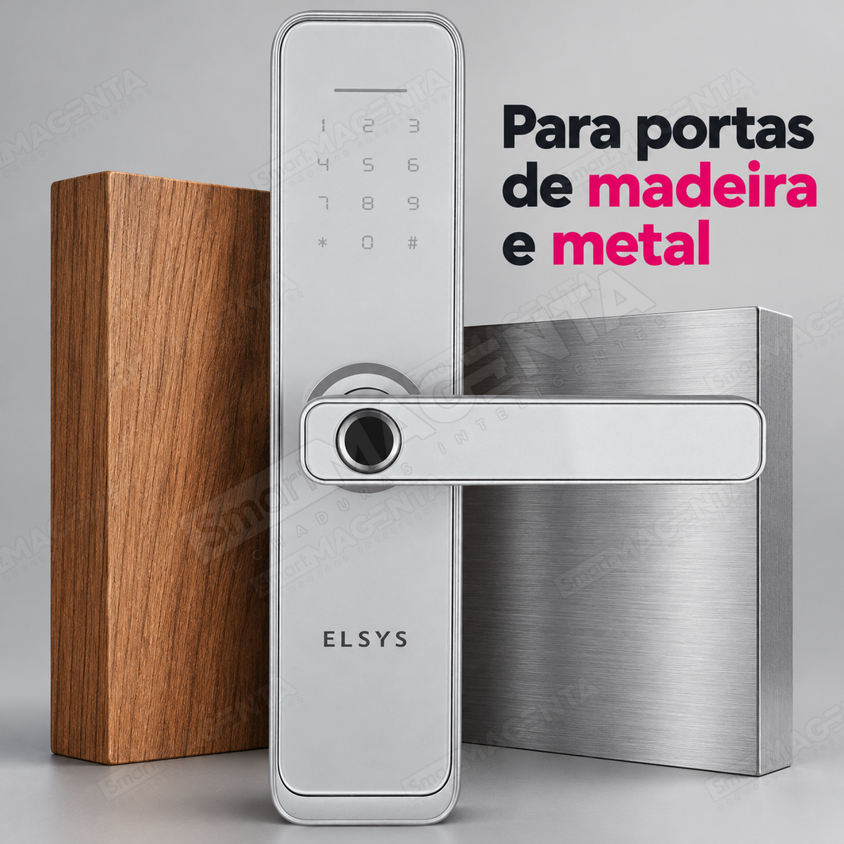 Fechadura Digital Elsys Clássica ESF-DE4000B Prata: materiais da porta