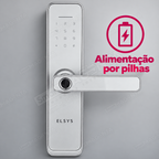 Fechadura Digital Elsys Clássica ESF-DE4000B Prata: alimentação por pilhas