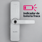 Fechadura Digital Elsys Clássica ESF-DE4000B Prata: aviso de bateria