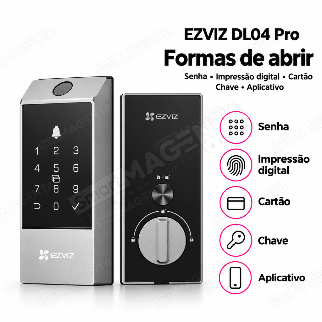 Fechadura Digital Ezviz DL04 Pro: formas de abertura