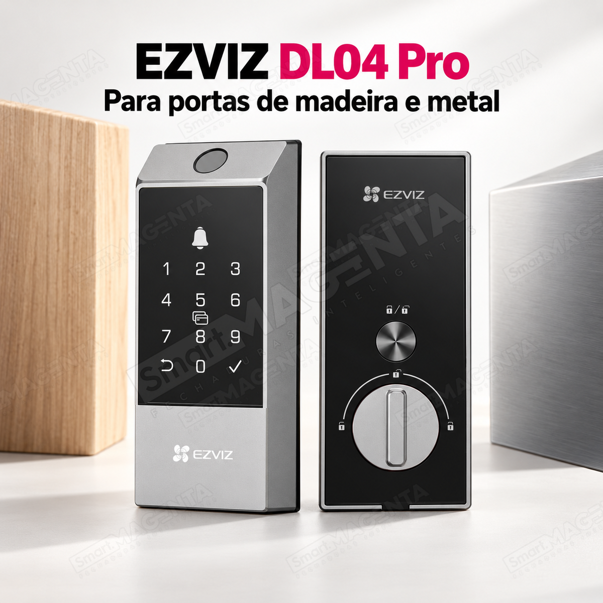 Fechadura Digital Ezviz DL04 Pro: para madeira e metal