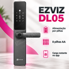 Fechadura Digital Ezviz DL05: alimentação por pilhas