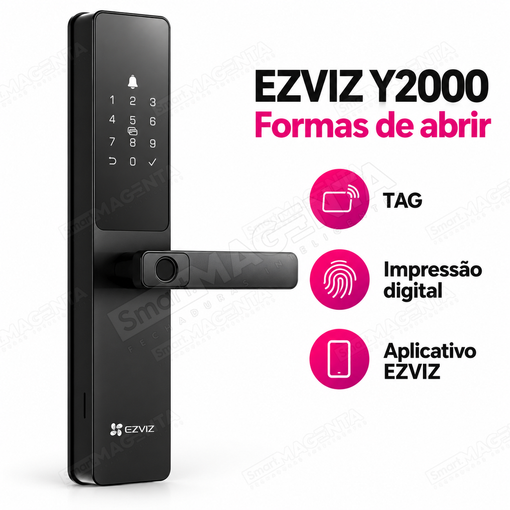 Fechadura Digital Ezviz Y2000: formas de abertura